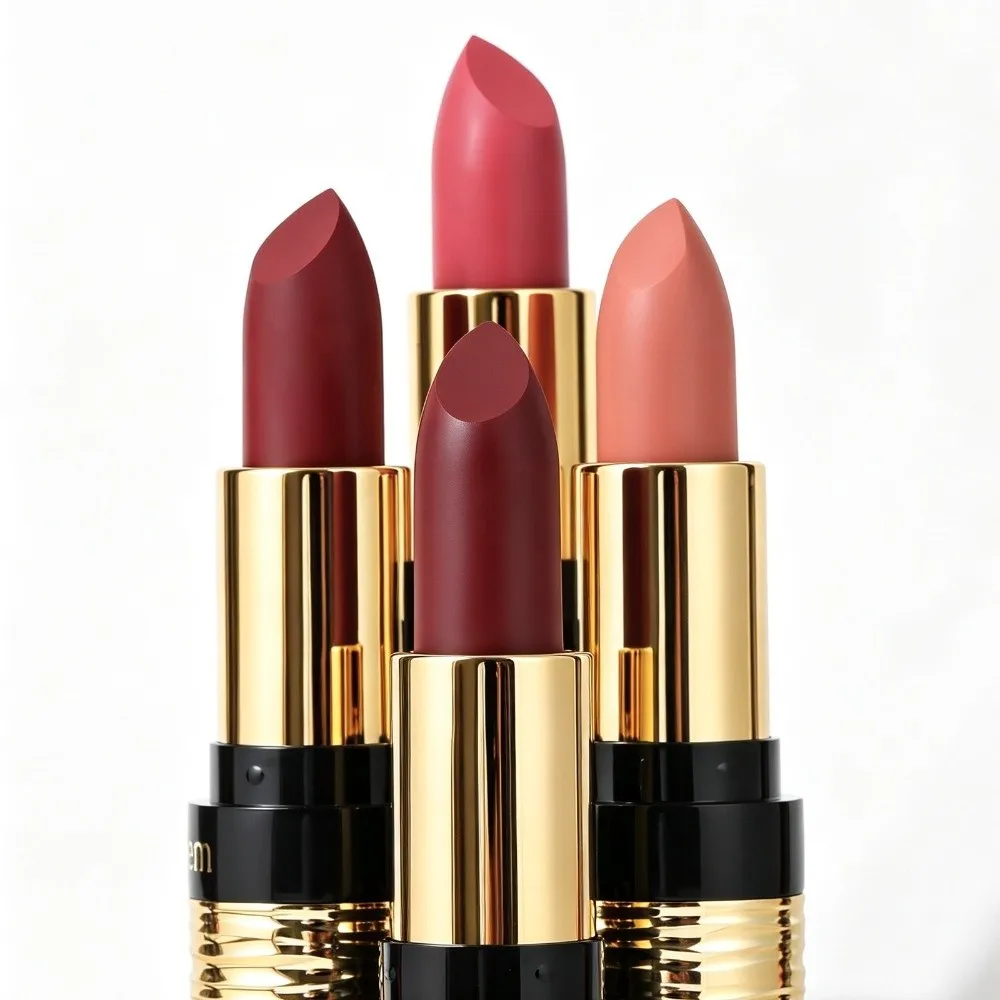 8 Colors Matte Lipstick Non-stick Cup Long Lasting Velvet Lip Glaze Metal Threaded Tube Waterproof Lip Contour Pencil Cosmetic