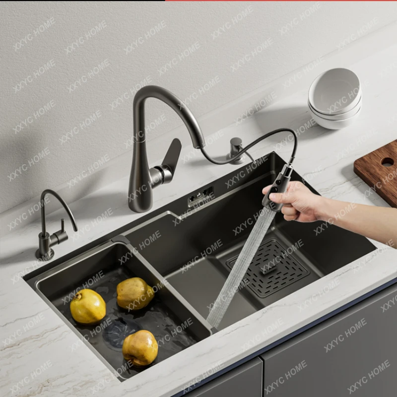 

Nano Washing Basin 304 Stainless Steel Kitchen Sink Basin Drop-in Sink Sink Large Single Sink Washing Vegetables Basin