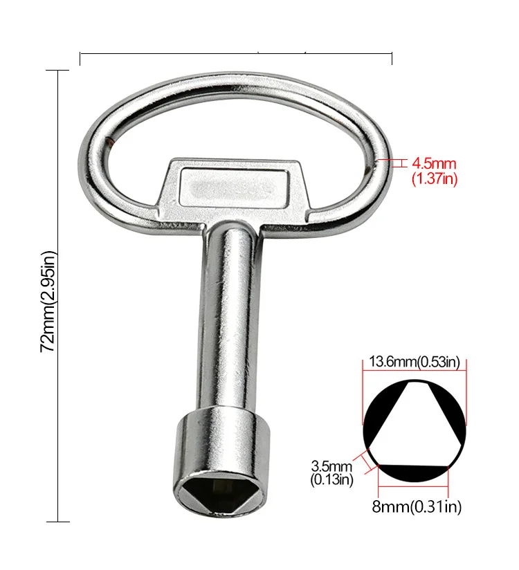 Tap Water Valve Triangle Wrench Chassis Cabinet Door Elevator Door Lock Valve Key Multi-purpose Triangle Key