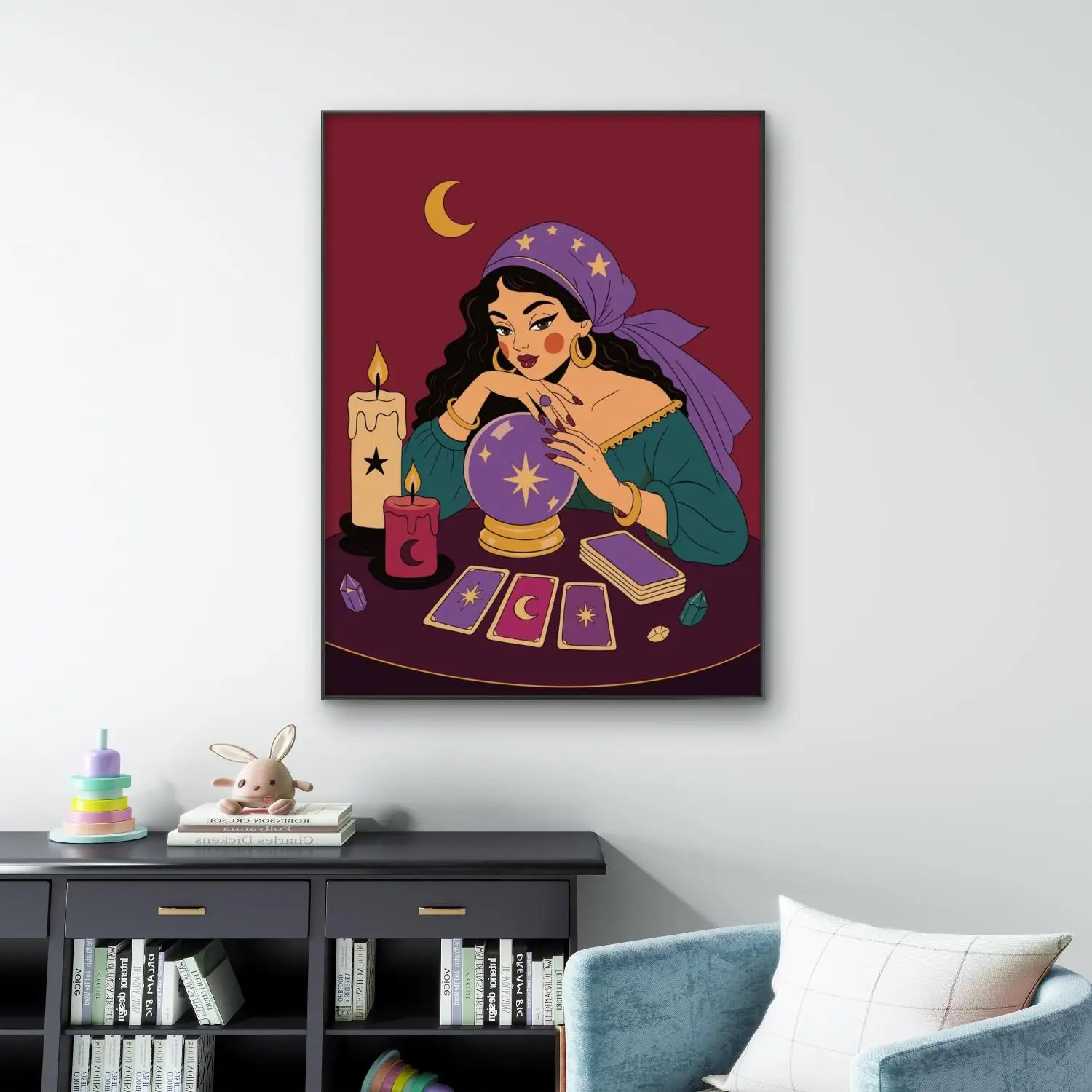 Magical Diviner AB Diamond Painting Mysterious Tarot 5D Rhinestone Cross-stitch Bedroom Home Decor Beginner Hand Gift