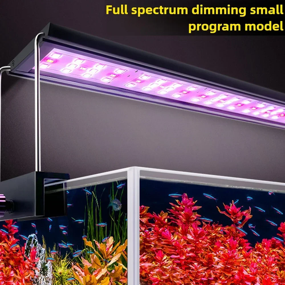 Programmed Dimmable Aquarium LED Light With Timer 6 Color Light Mode Multi Color Bright Aquatic Fish Tank Plant Lamp Waterproof