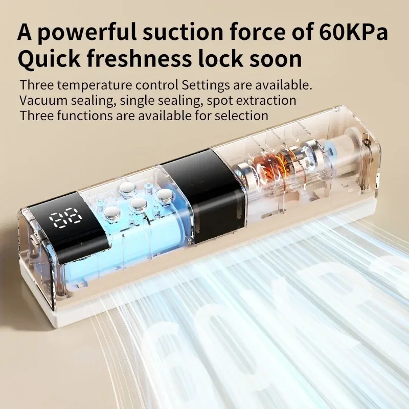 Tragbares USB-Lade-Vakuumiergerät – ein multifunktionales Lebensmittelversiegelungsgerät mit Versiegelung, externer Absaugung und Inflationsfunktionen