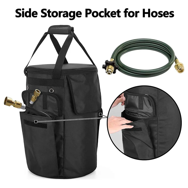 

A69P-Outdoor 20 Lb Propane Tank Bag, Portable Propane Gas Tank Cover, With Pockets And Carrying Handles For Outdoor, Bag Only