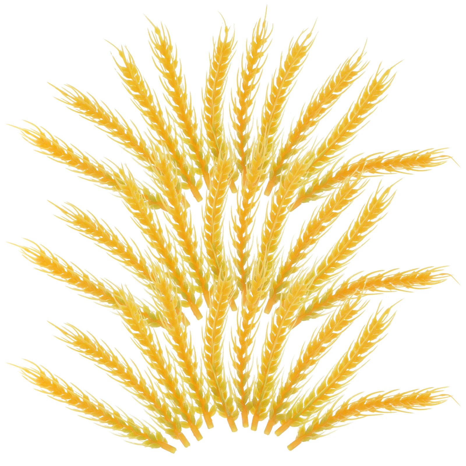 

50 Pcs Artificial Wheat Ear Stems 10cm Golden Plastic Decorative Plants HomeDecoration Landscape Photography Accessories Easy