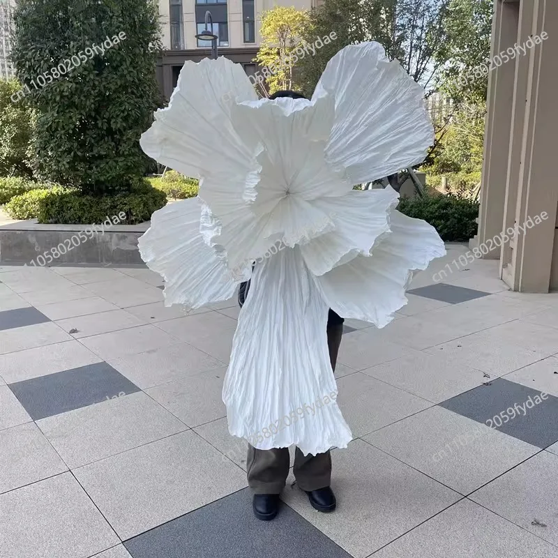 Giant Paper Art Artificial Flowers Large Wedding Background Flower Decoration Handmade Pleated Paper Flower Display Window