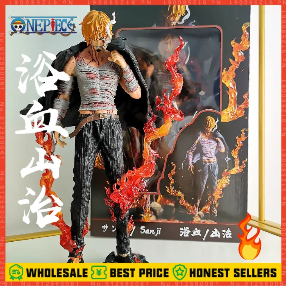 Nuovo 28cm One Piece Blood Sanji Figure collezione Anime modello in Pvc statua mille Sunny Zoro rufy Going Merry Mini figurine