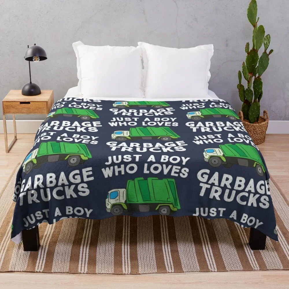 

Garbage Truck Just A Boy Who Loves Garbage Trucks Throw Blanket Heavy Luxury Throw christmas decoration Blankets