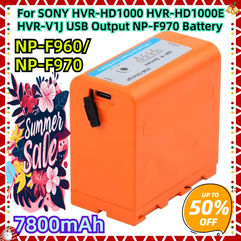 For SONY HVR-HD1000 HVR-HD1000E HVR-V1J USB Output 7800mAh NP-F970 Battery