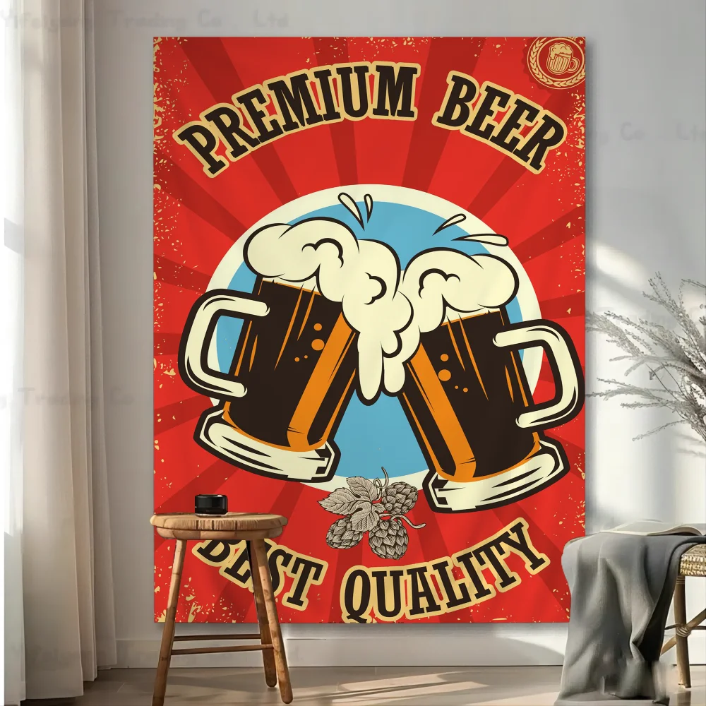 

Beer Cartoon Tapestry Bohemian Wall Tapestries Mandala Home Decor