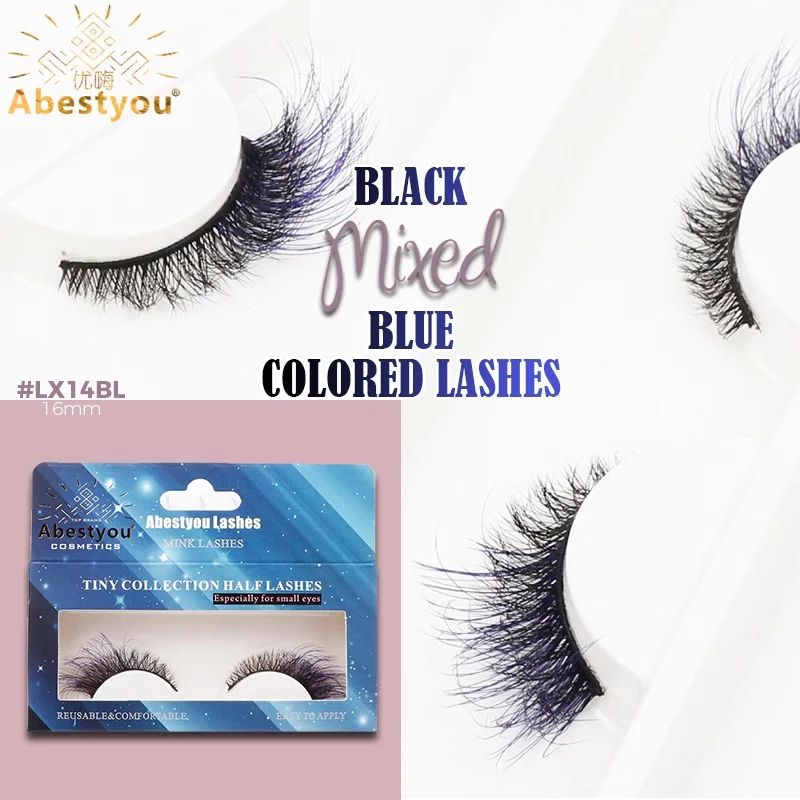 

Abestyou Morandi Classic Colors Natural Faux Cils Classic Blue Colored Fluffy Wispy Full Strip Halloween Mink Lashes Extensions