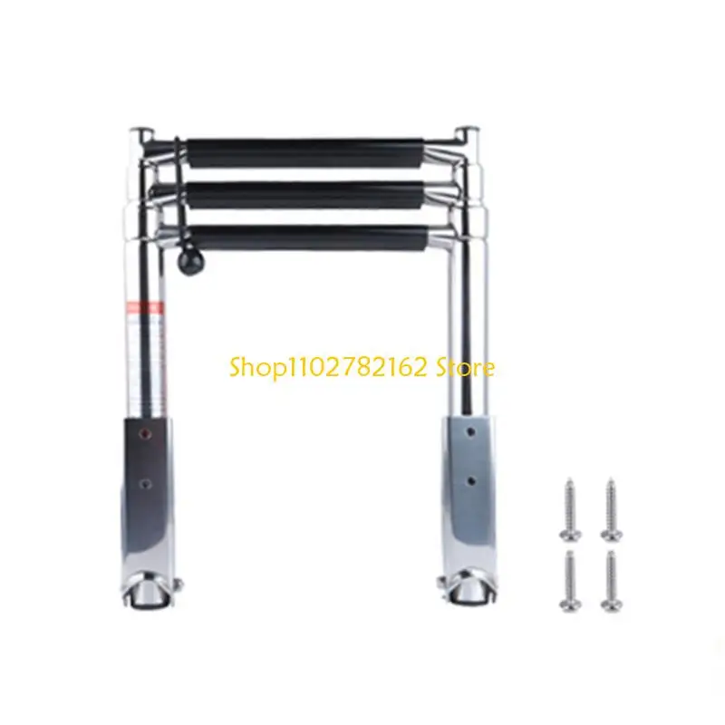 547B Three Section Telescopic Boat Ladder Marine Grade Non Slip Steps For Safe Use