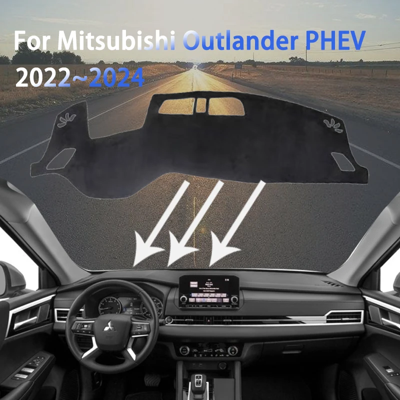 

Чехол для приборной панели автомобиля, коврик, ковер для Mitsubishi Outlander PHEV 2022 2023 2024, Солнцезащитный коврик, подушка от солнца, автомобильные аксессуары