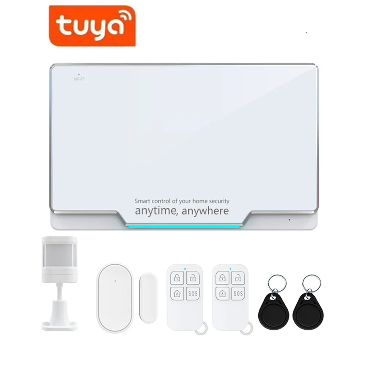 

Tuya APP Remote Control WIFI Home Security Alarm System With Rifd PIR Detector Burglar Alarm Sensor Door Contact