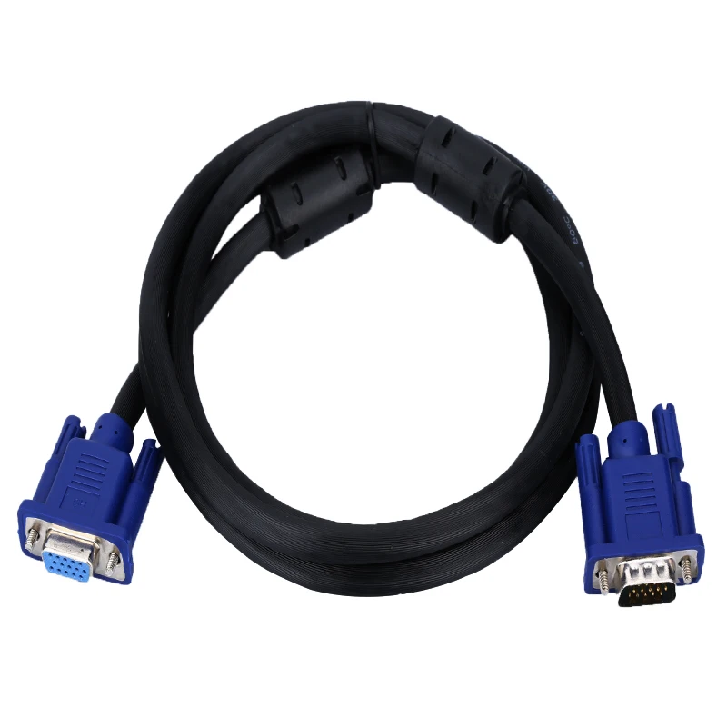 VGA Cable Male To Male  High Definition Computer Projector Monitor Video Data Cable 15 Pin With Magnetic Ring 3+5 3+6