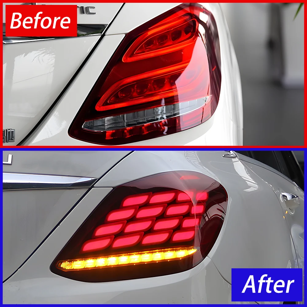 Auto Rear Back Lamps Assembly For Benz C-Class W205 2015-2021 Upgrade S-Coupe Design Dynamic Tail lights Accessories