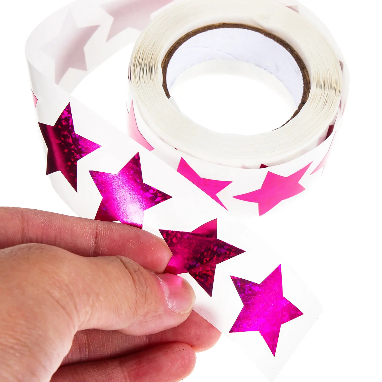 

2 рулона наклеек-звездочек для системы поощрений, самоклеящиеся, блестящие, в форме пятиконечных звезд, для школы, детского сада, дома, офиса