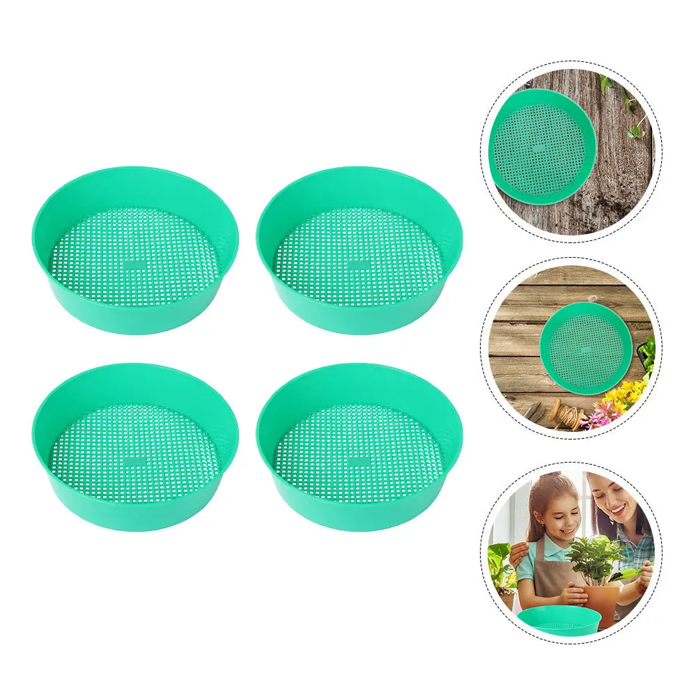 4Pcs Gardening Sifting Pan Professional Grade Soil Sieve Easy Clean Heavy Duty Sifting Classifier for Garden Planting Tools