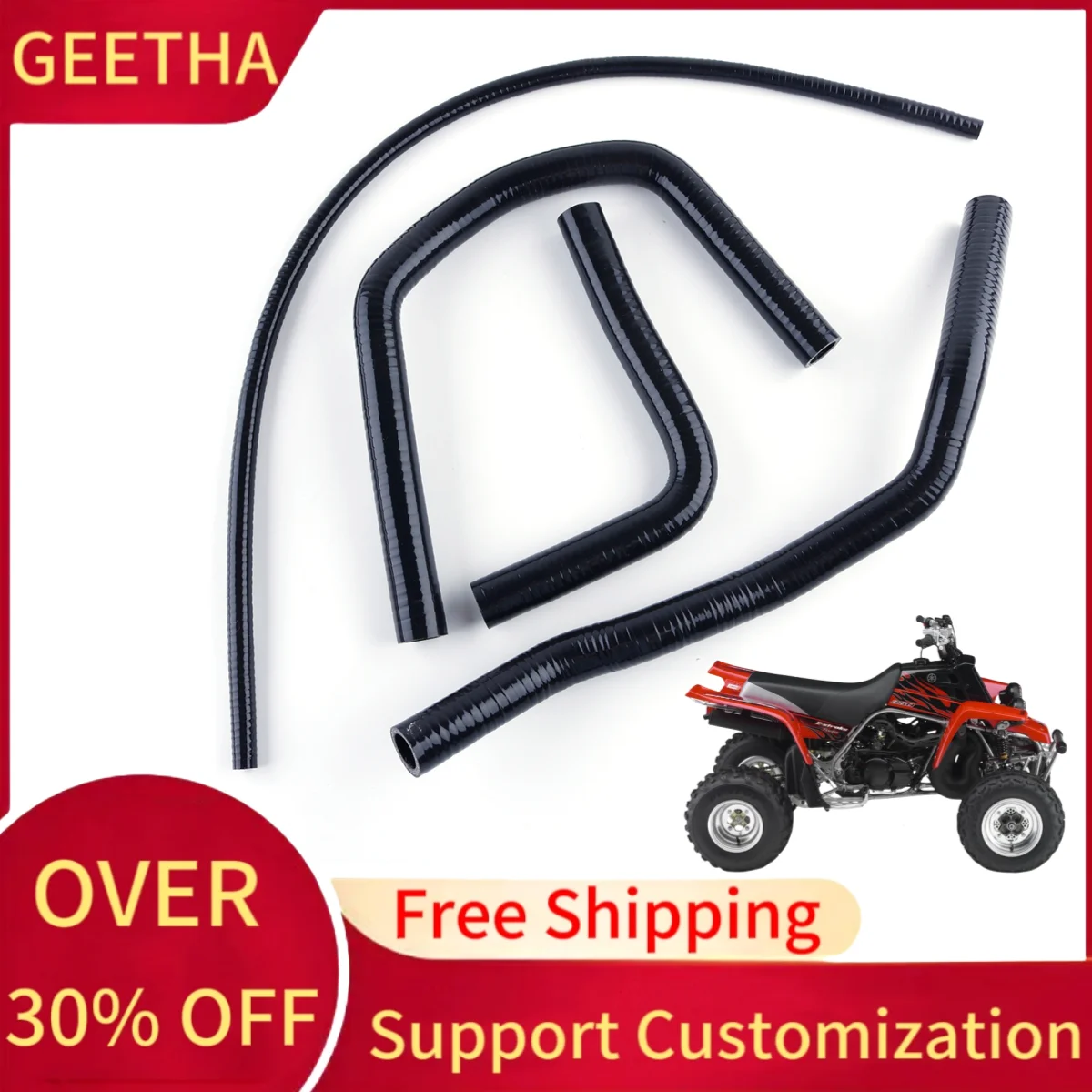 For 1982-2006 Yamaha Banshee 350 YFZ350 Motorcycle Silicone Radiator Coolant Pipe Tube Hose Kit