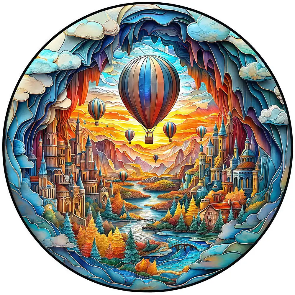 ファーザークリスマス木製動物パズル大人子供のための脳ツイスター美しいパビリオンパズル減圧おもちゃホリデーギフト