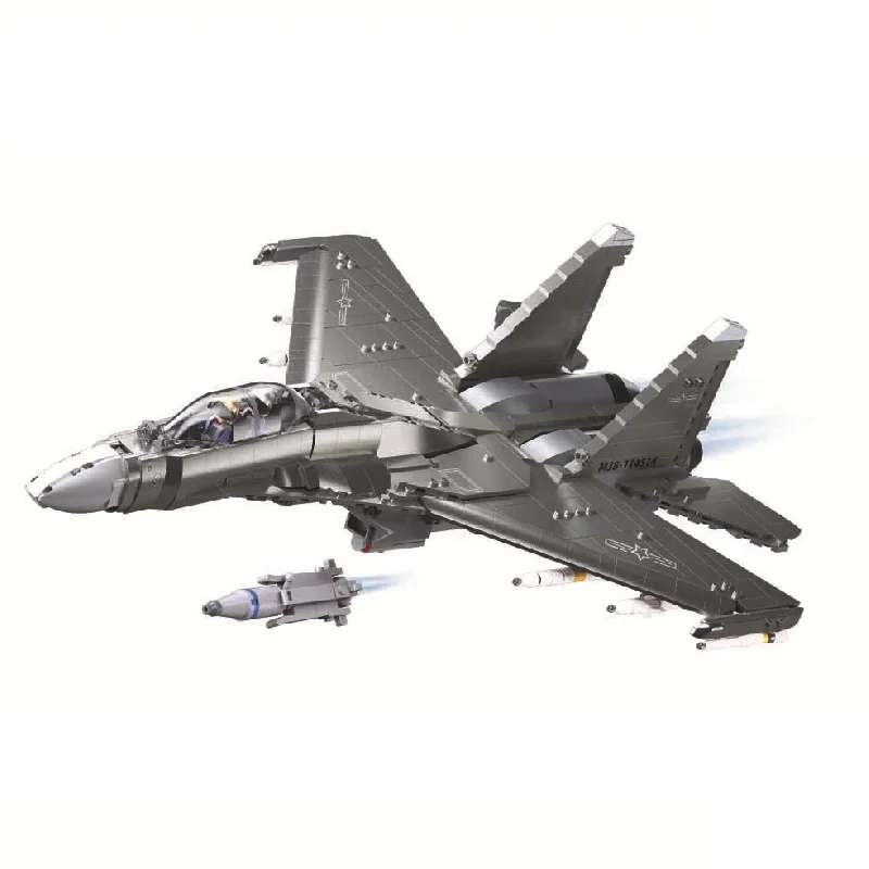 Sluban Military J16 Multirole Fighter Aircraft Airplane Model Building Blocks Kids Boys Plane Bricks Toys Christmas Gift