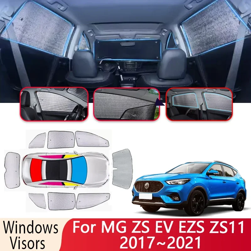 Car Sun Shade For MG ZS EV EZS ZS11 2017~2021 2018 2019 2020 Car Windshield Sunshade Insulation Sun Protection Visor Accessories