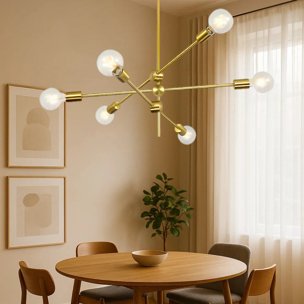 Modern Led Chandelier Home Decoration Luminaires Long Pole Design Hanging Lamps Living Room Kitchen Restaurant Lighting Lamp
