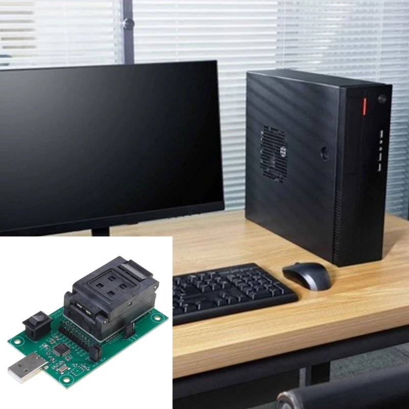 안정적인 eMMC153/169 USB 칩 테스트 스탠드, 정확한 데이터 복구 및 전자 수리용 USB 프로그래밍 스탠드
