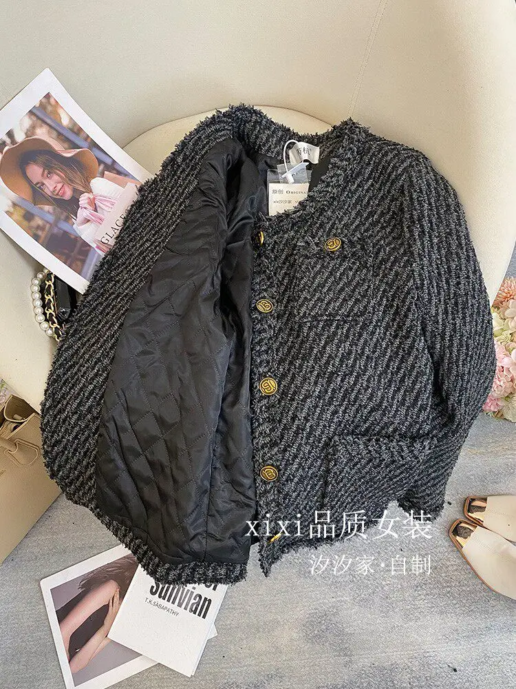 New High end shiny loose medium length wool coat top Jackets