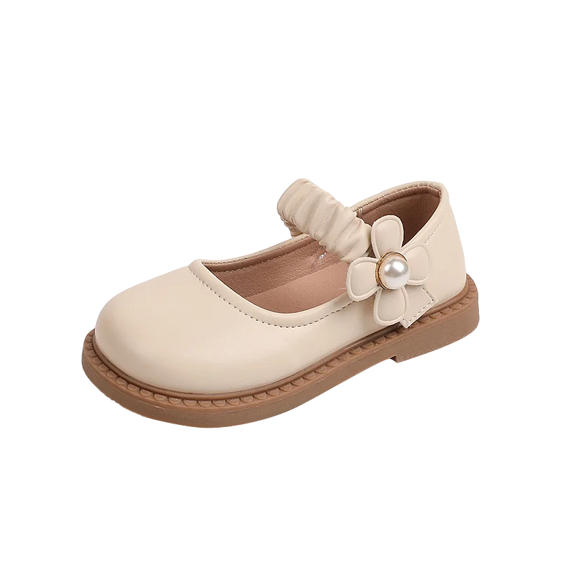 Chaussures simples à fleurs pour enfants, chaussures de princesse pour filles, chaussures en cuir décontractées à la mode, semelle souple, automne, hiver, nouveau, 2024