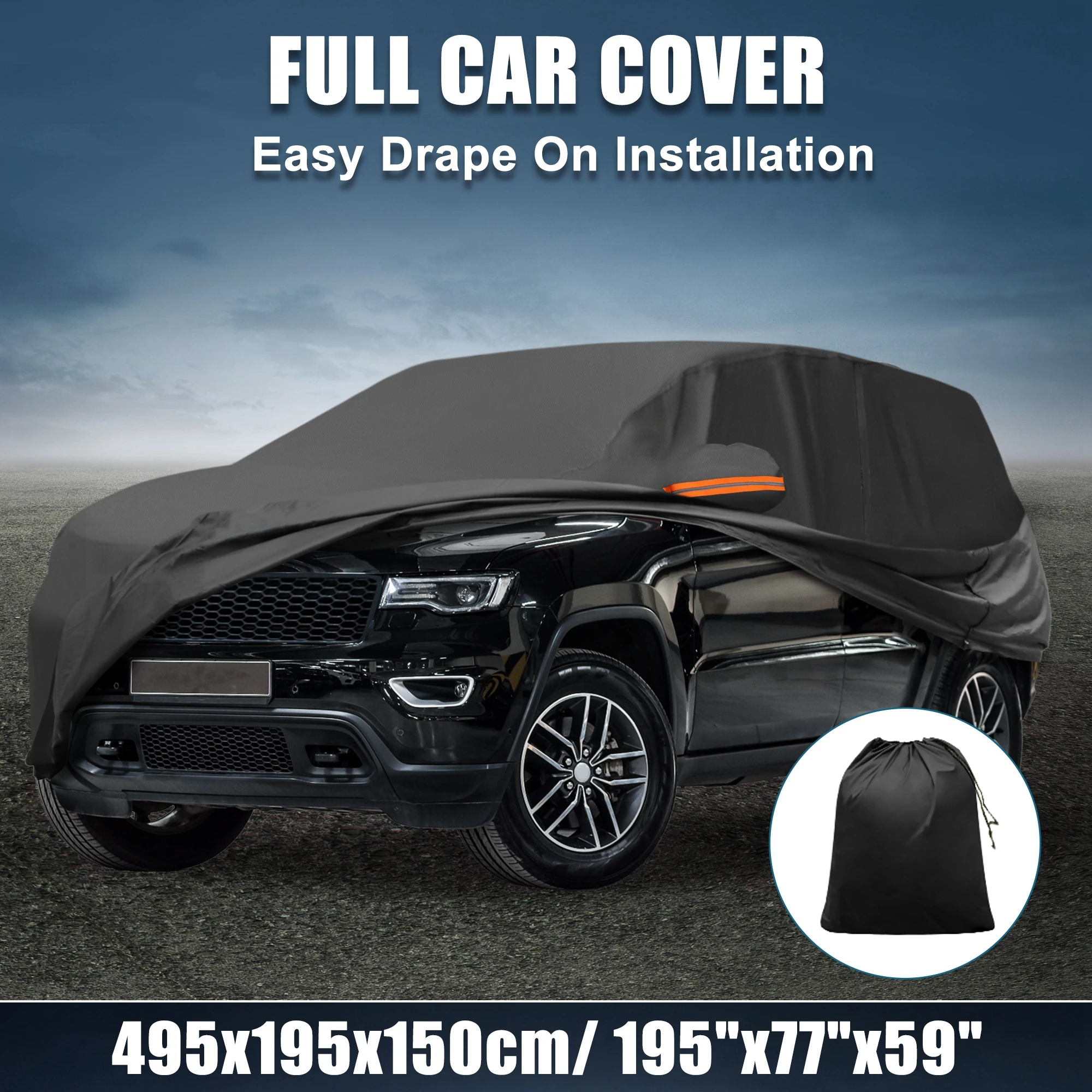 

Motoforti Waterproof Car Cover for Chevrolet Corvette C3 1968–1981 with Zipper Black