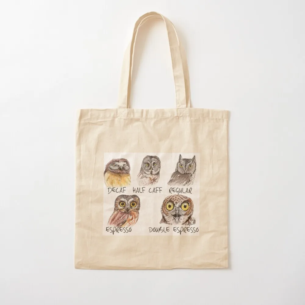 

Owl Caffeine Scale - funny coffee owls Tote Bag Fabric bag cloth bag woman Canvas Tote