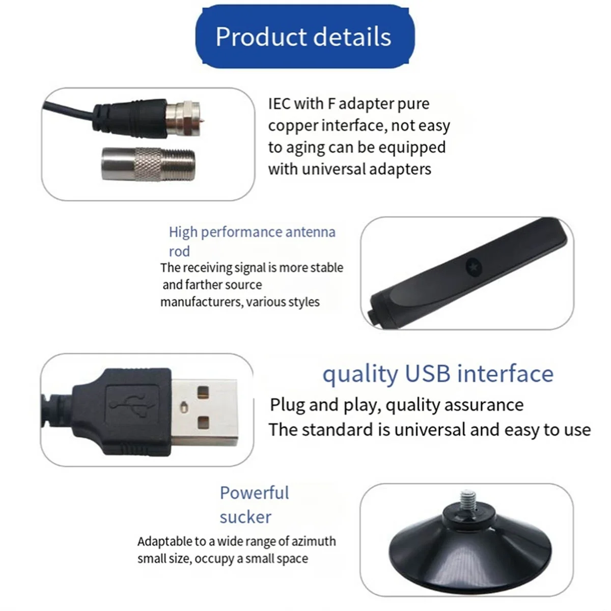 TV 안테나 고이득 실내 디지털 안테나, 증폭 신호 부스터, 광범위 HDTV 수신 가정용 TV