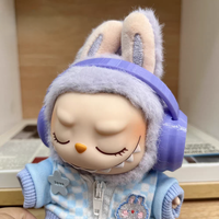 Labubu Clothes: Music Lover Headphone Set - Trendy Wearable Accessories for 17cm Dolls with Extra Earpads