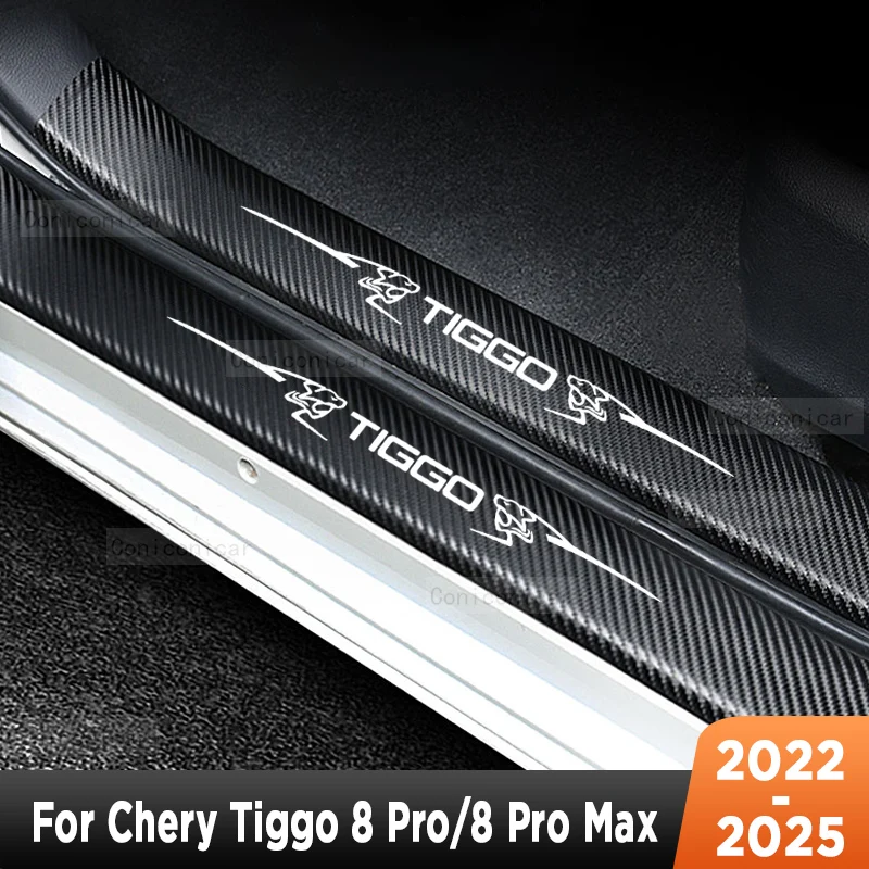 

Для Chery Tiggo 8 Pro Max 2022-2025 на пороги автомобиля, накладка на порог, защита для салона, имитация углеродного волокна, наклейка