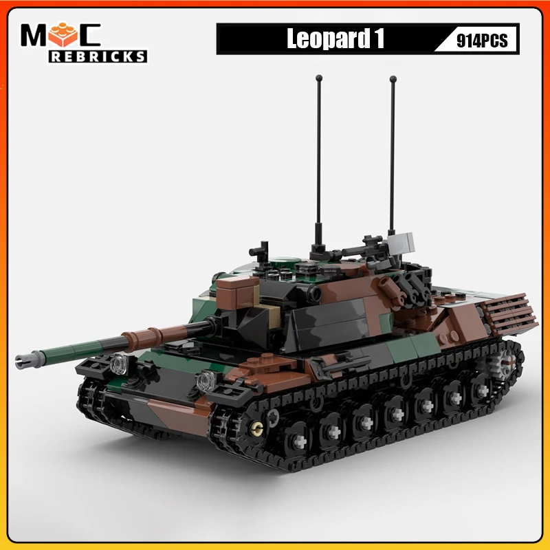 ทหารชุดโจมตีอาวุธสงครามเสือดาวชุดรถถังรุ่น Modular Assembly MOC Building Block เทคโนโลยีอิฐของเล่น Xmas ของขวัญ