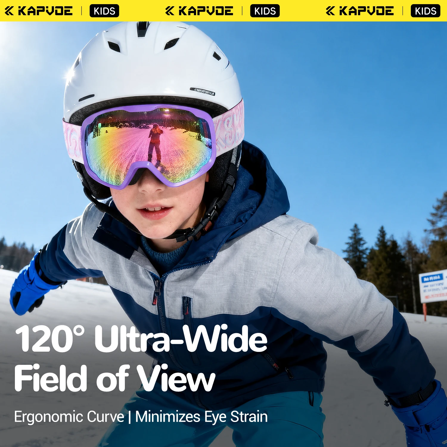 KAPVOE 신형 안티포그 스키 고글 스포츠 보호 마스크 겨울 야외 어린이 스노모빌 스노보드 키즈 UV400 스키 고글