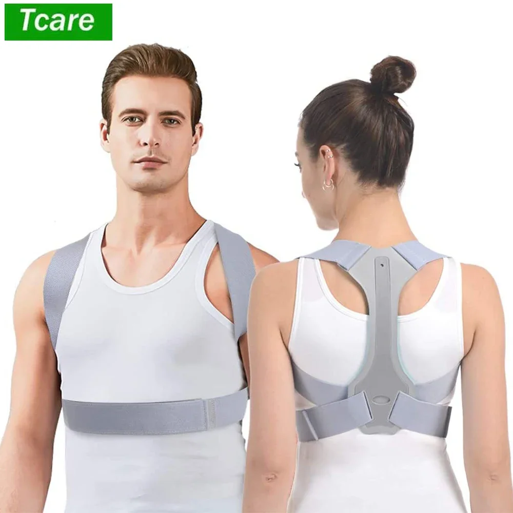 

Tcare Adjustable Upper Back Brace Straightener Posture Corrector for Student/Adults/Unisex, Clavicle Spine Shoulder Support Belt