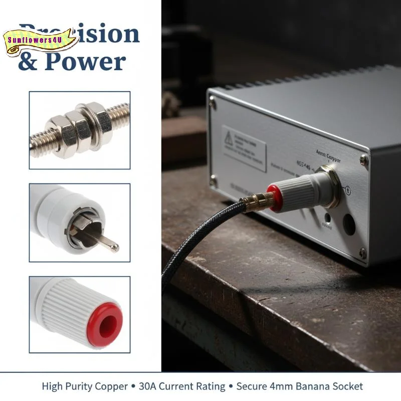 5mm Banana Jack Socket 30A High Power M5x48 Terminal for DIY Audio Amplifier Speaker Integration Projects
