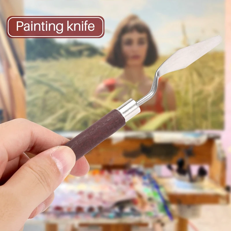 2025 New 1.6" Metal Blade Palette Art Paint Painting Spatula Putty Scraper Mixing Tool