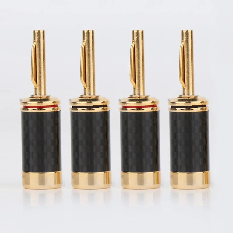 

4MM Banana Plug Jack Carbon Fiber 24K Gold Plated Banana Connector for HIFI Speaker Audio Amplifier