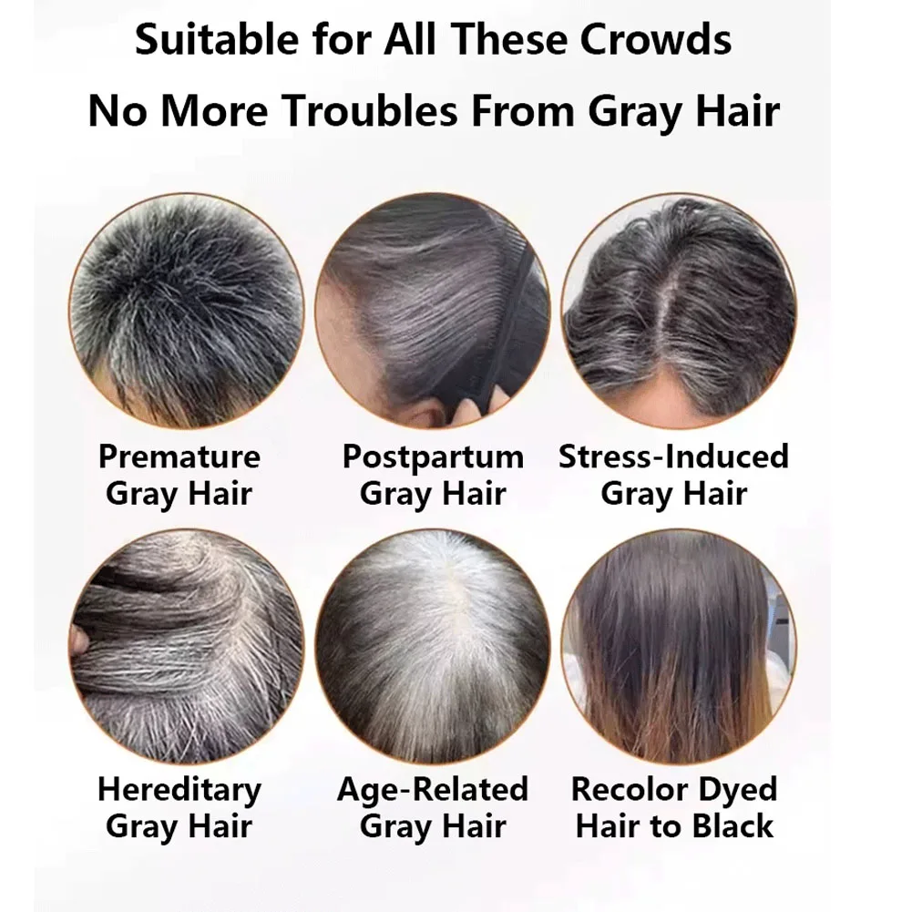 3 In 1 Easy Hair Dye Shampoo Instant Coloring Shampoo Gray White Cover Natural Plant Fast Dye Long Lasting Dye Shampoo - view 5