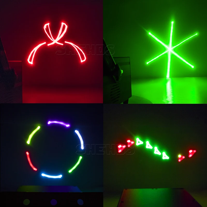 SHEHDS 3W RGB Animazione Scansione Luce Effetto 3D Illuminazione scenica a colori per illuminazione scenica proiettore bar