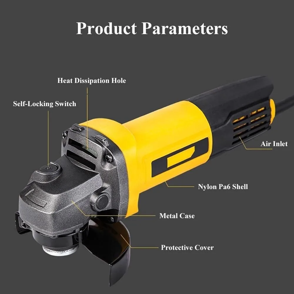 5-Inch 13-Amp Small Angle Grinder with Paddle Switch and Premium TPT Cart for Heavy-Duty Applications