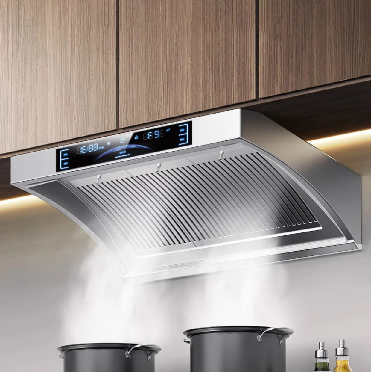 710 Stainless Steel Kitchen Range Hood Side Suction Household Ultra-thin Variable Frequency Large Suction Automatic Cleaning