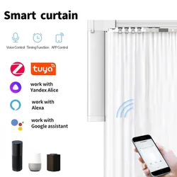 Smart  tuya zigbee curtain motor smart life work with alexa ,Googlehome with remote Customized Electric Curtain track smart home