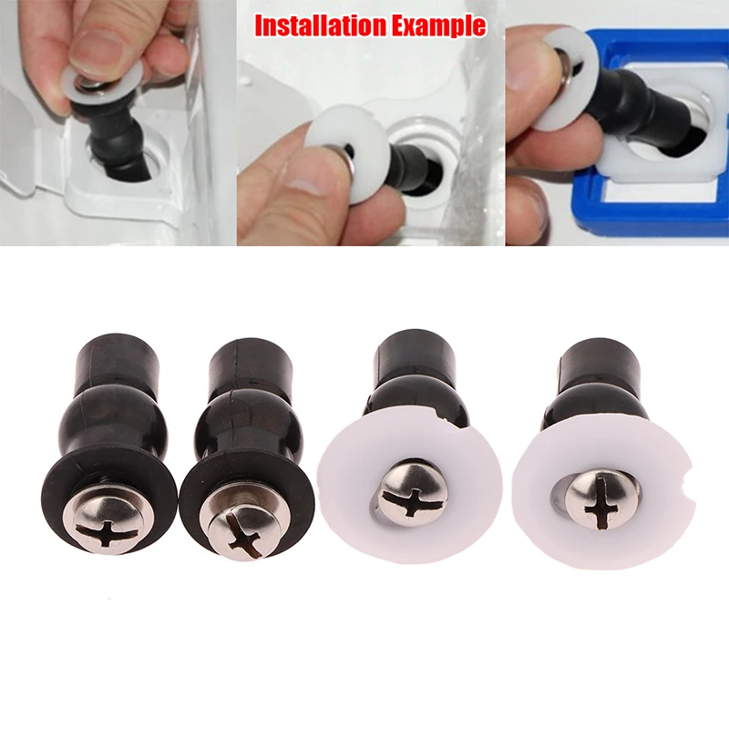 2Pcs Toilet Seat Hinges Bolt Expanding Screw Small Universal Toilet Seat Rubber Top Nuts Screws Fixings Fittings