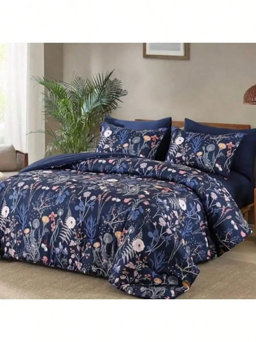

Комплект постельного белья Sage Green Hibiscus Floral Comforter Set Queen Size, 7 предметов, с цветочным и ботаническим принтом, для декора комнаты и создания уютной атмосферы.