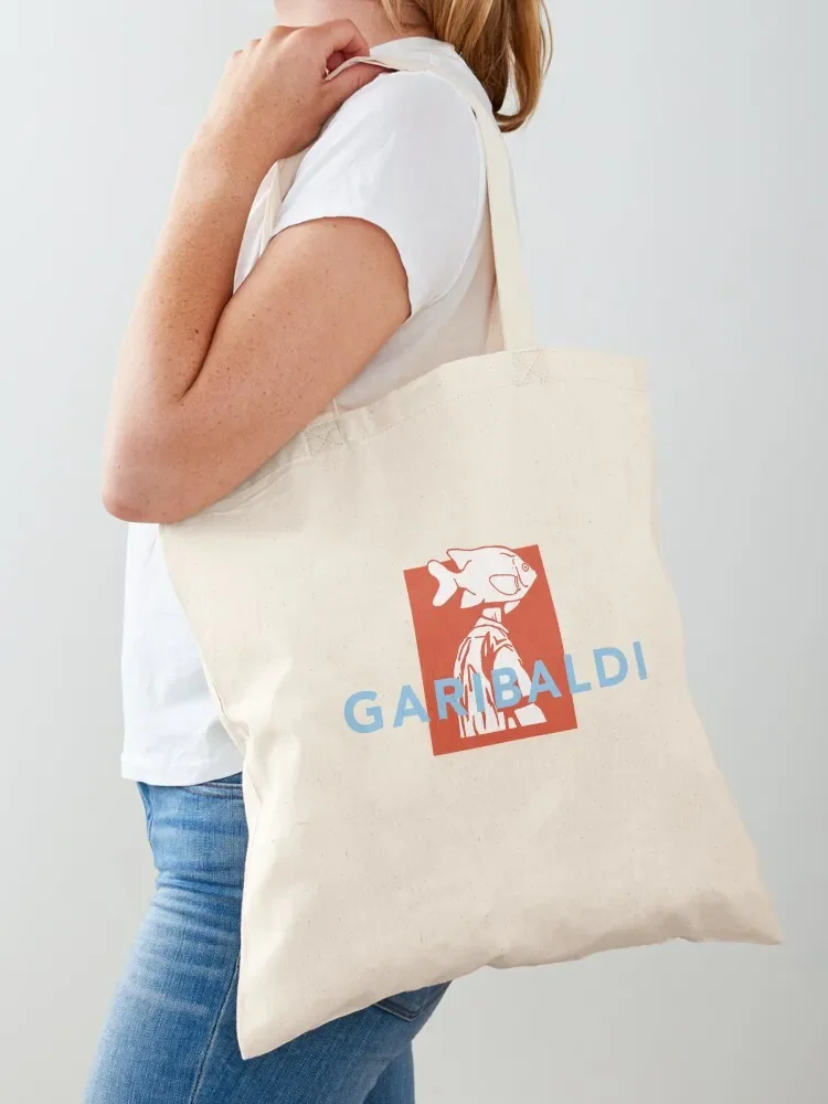 شعار Garibaldi باللون البرتقالي والأزرق، حقيبة تسوق بعجلات، حقيبة قماش، حقيبة تسوق فاخرة للنساء قابلة لإعادة الاستخدام