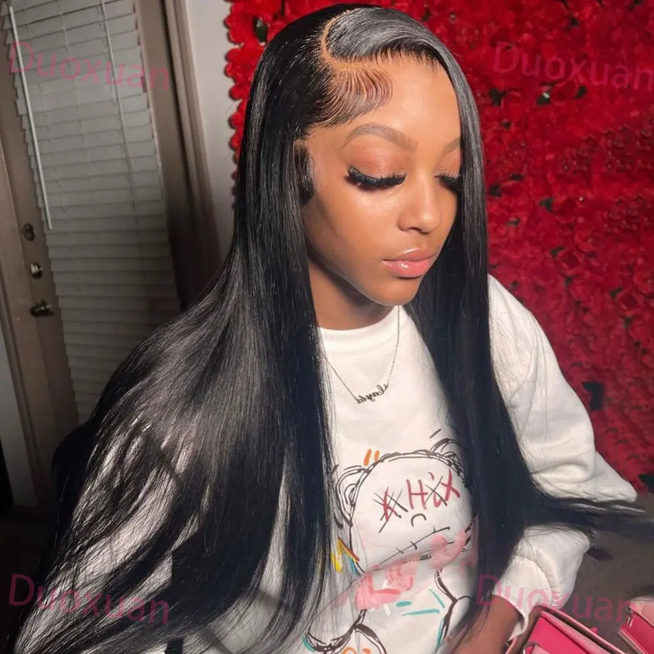 شعر طبيعي مفرود الباروكات 13x6 Hd الدانتيل الباروكة الأمامية قبل قطعها 200% الكثافة البرازيلي الطبيعي الأسود مستقيم 13x4 الدانتيل شعر مستعار أمامي