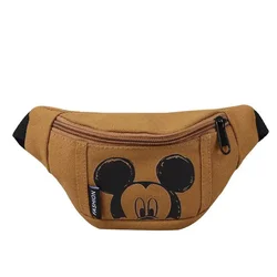 Disney-riñonera de lona con dibujos animados para niños, bolso de cintura con articulación de Mickey Mouse, novedad de 2022